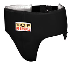 MALE GROIN GUARD WITH LOW ABDOMINAL PROTECTOR TOP RING LEATHER