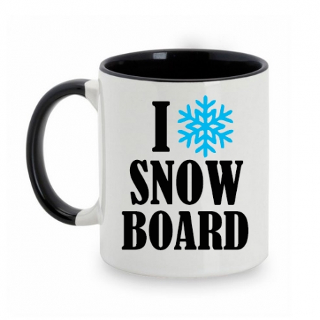 TAZA BLANCO/NEGRO I LOVE SNOWBOARD