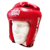 CASCO CUERO TOP RING HOMOLOGADA F.E.K BOXING  ROJO