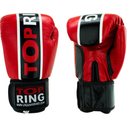 GUANTE BOXEO PVC ROJO-NEGRO TOP RING
